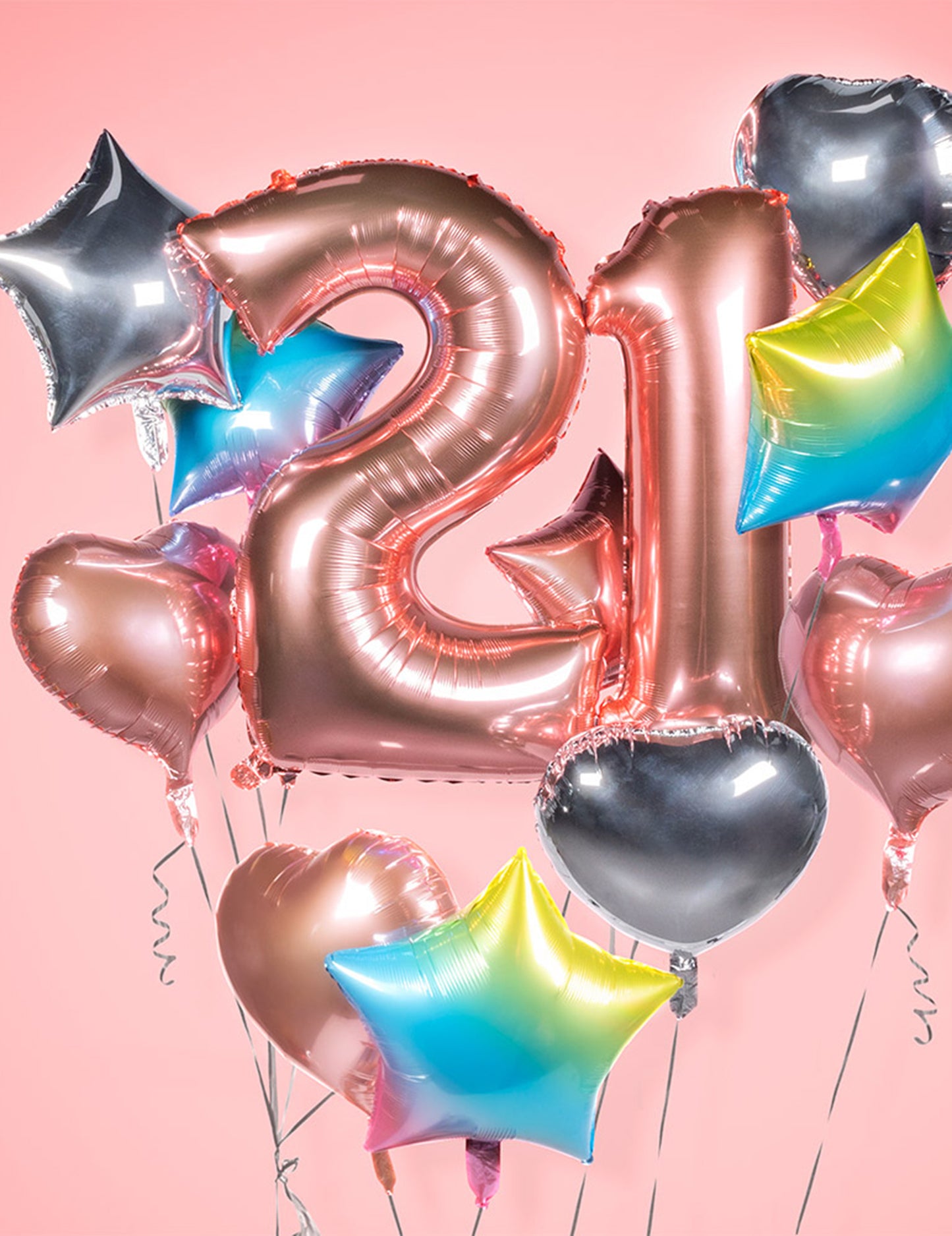 Многоцветна звездна алуминиева топка 45 cm