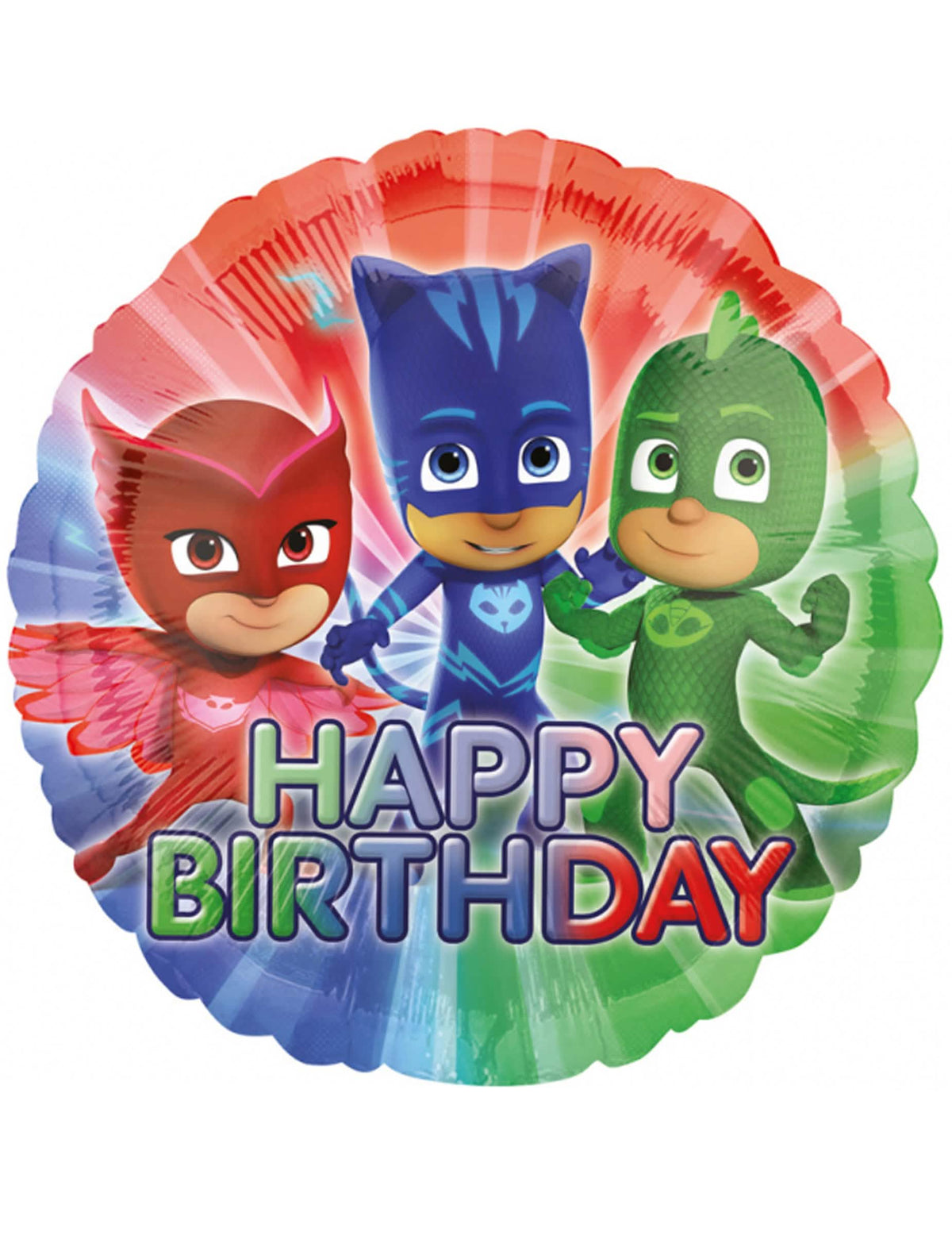Балон от алуминий Пижамаски за рожден ден многоцветно с надпис Happy Birthday
