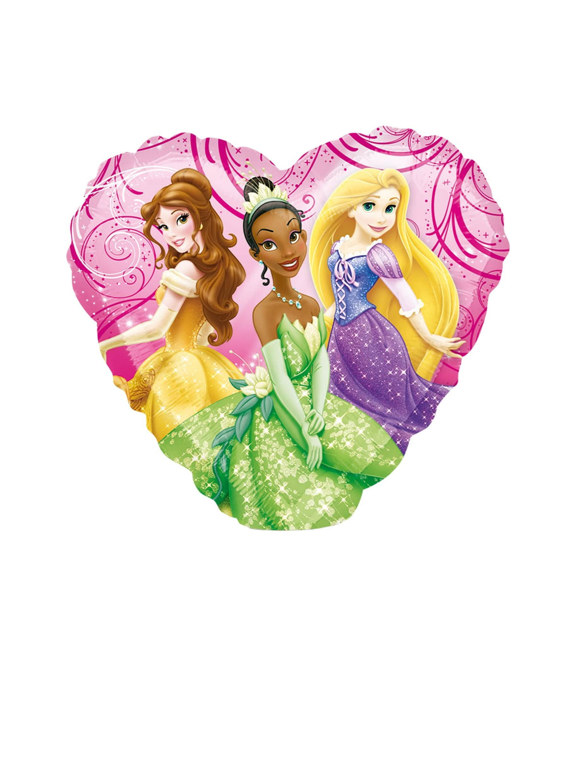 Детелайн на героите бел Tiana и Rapunzel на алуминиевия балон принцеси Disney
