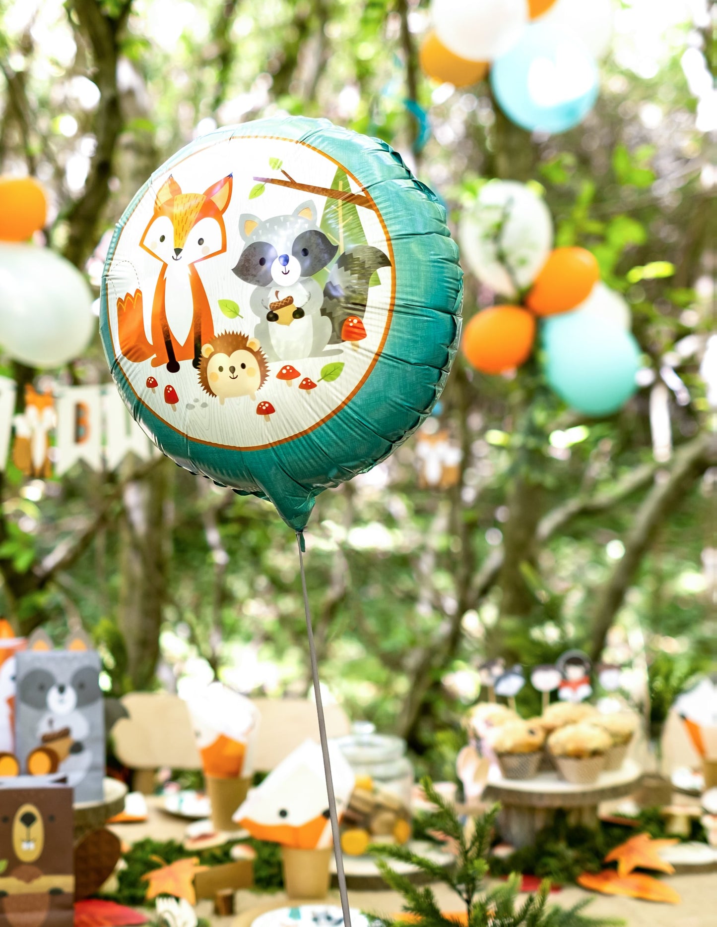 Décoration de fête champêtre du ballon en aluminium animaux de la forêt