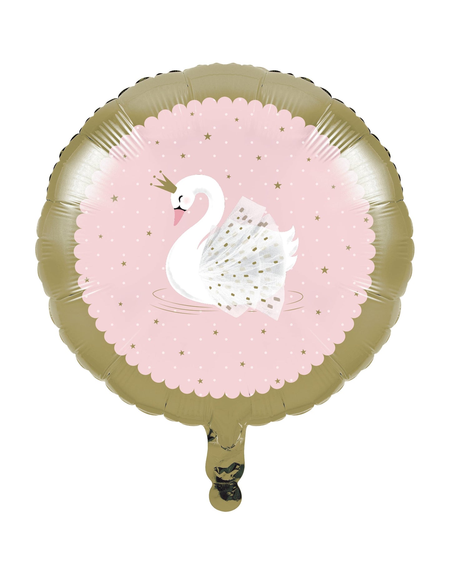 Ballon en aluminium cygne royal pour anniversaire rose et doré