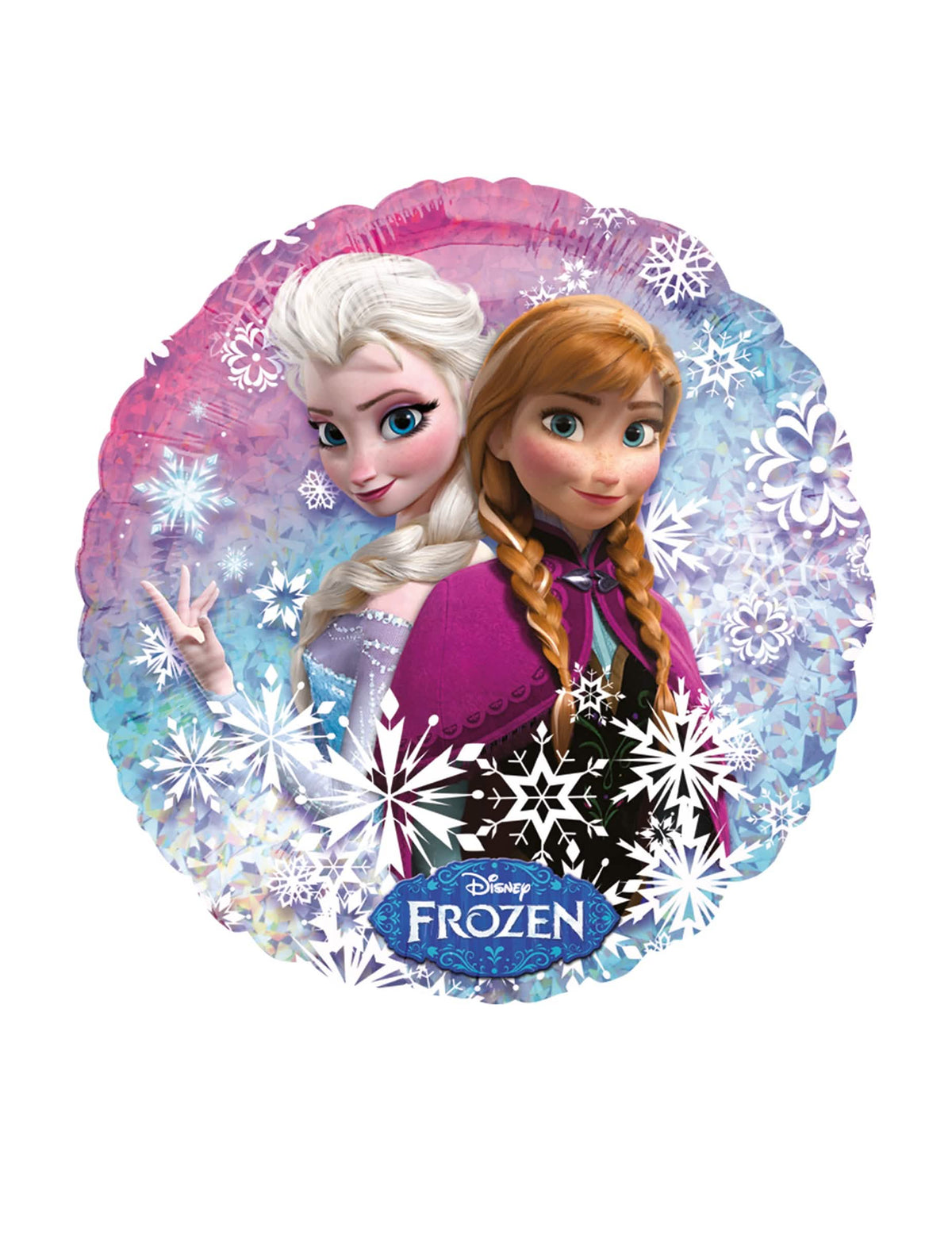 Близък план на Елза и Анна от алуминиевия балон „Frozen“