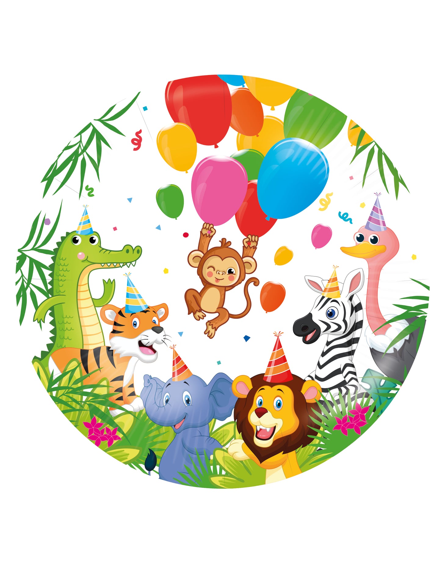 Ballon en aluminium jungle balloons 46 cm animaux de la jungle