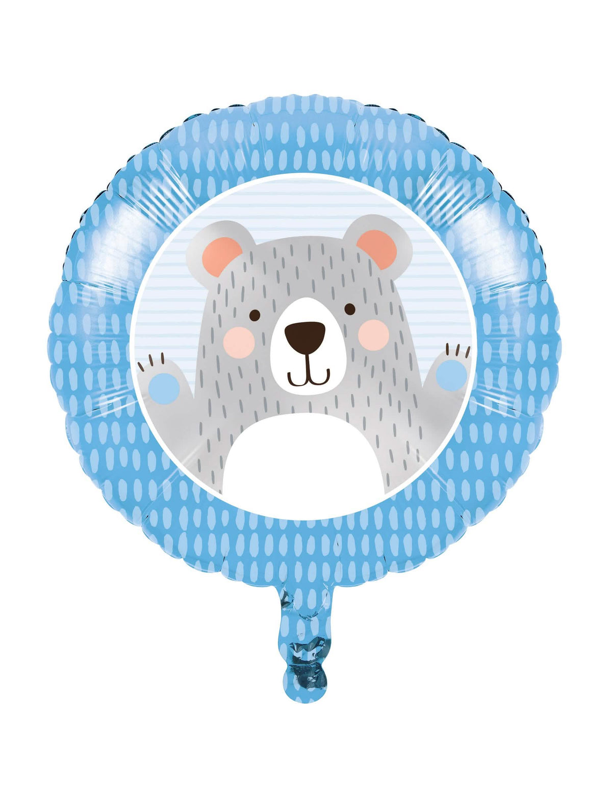 Малък алуминиев балон мечки сив за baby shower син