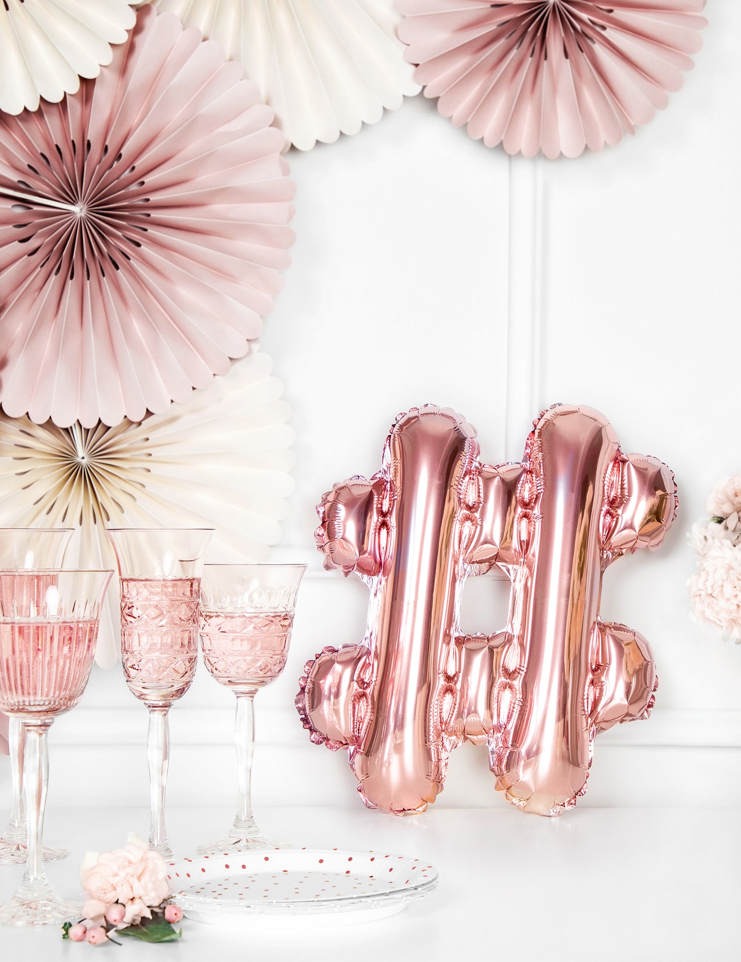 Алуминиева топка # розово злато 35 см 35 см