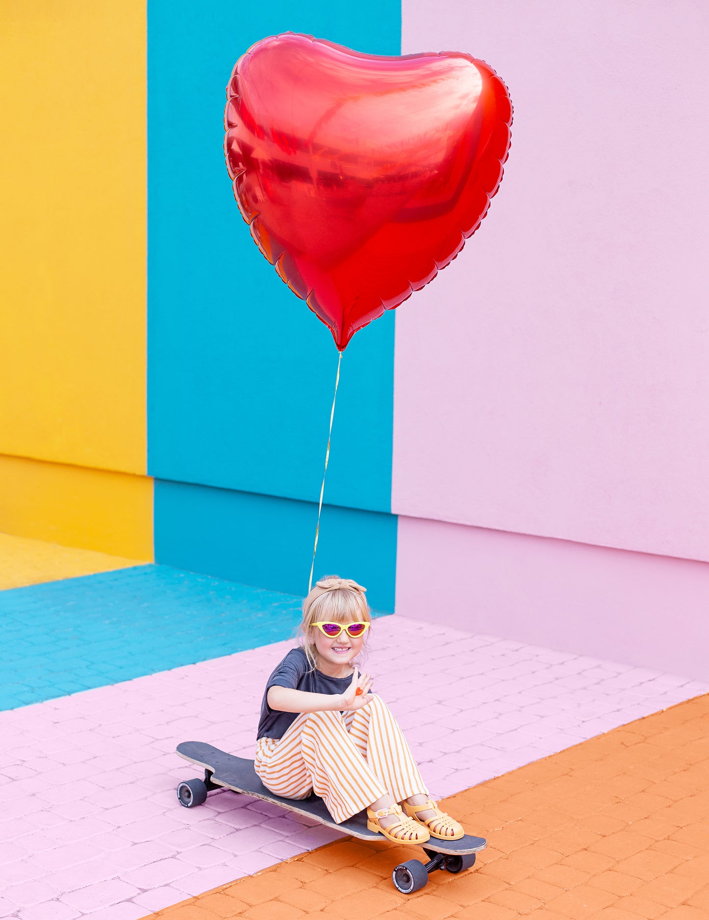 Червено сърце алуминиева гигантска топка 73 cm