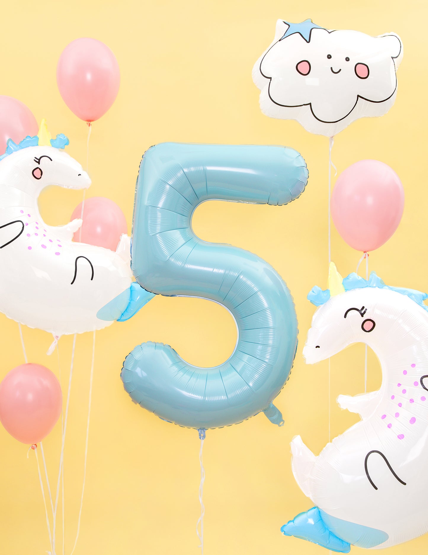 Гигантски пастелно син балон номер 86 cm алуминий