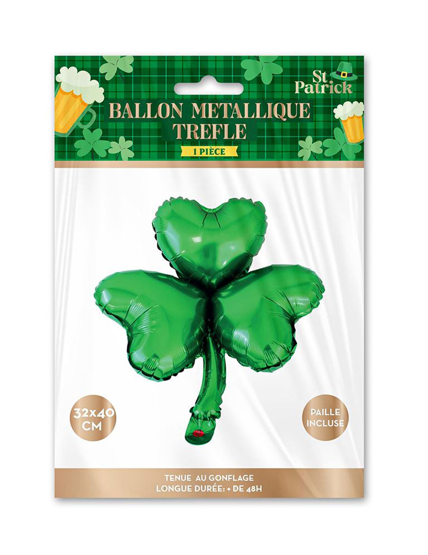 Метален балон Trèfle St Patrick 40 cm
