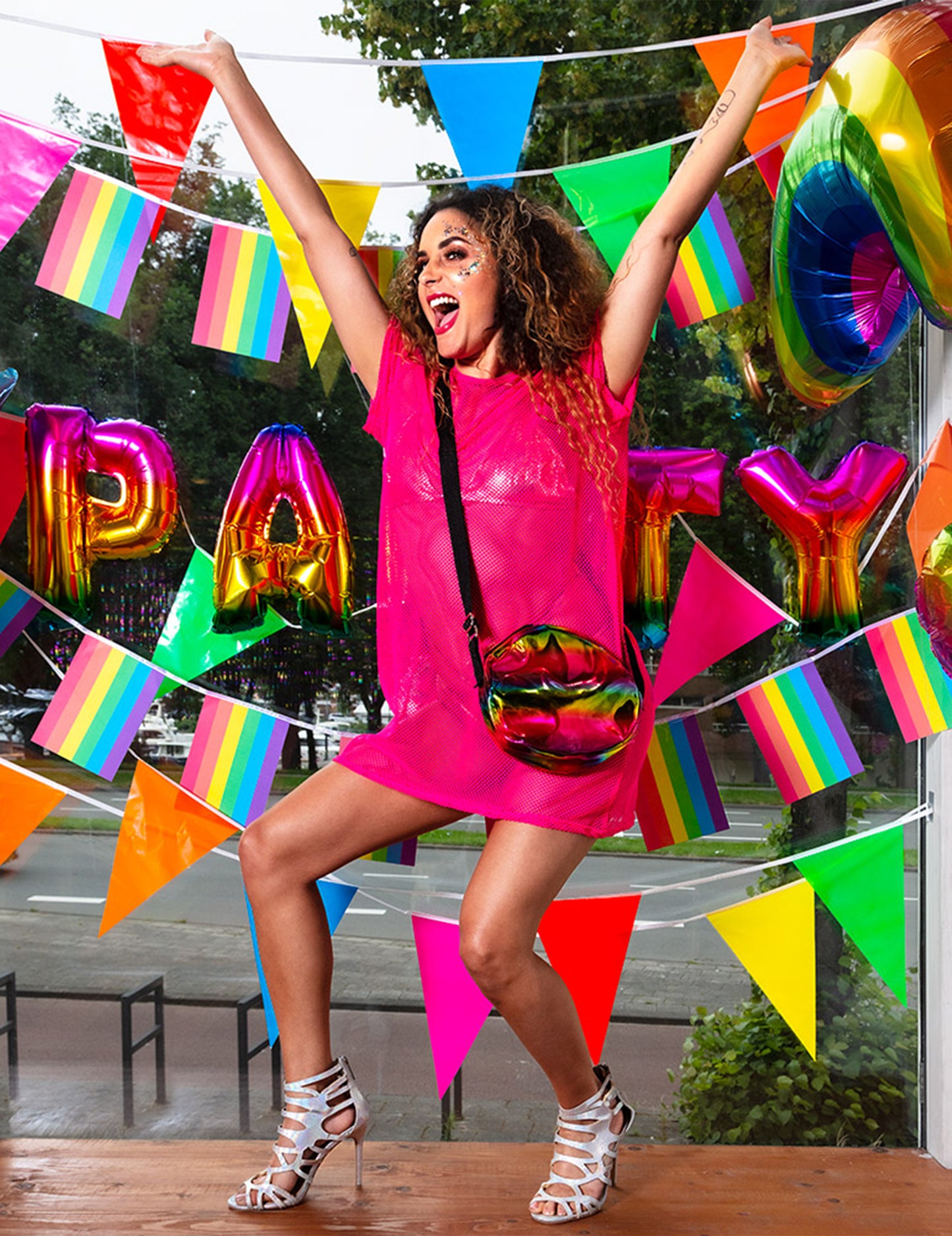 Алуминиеви балони писма парти дъга 3 m