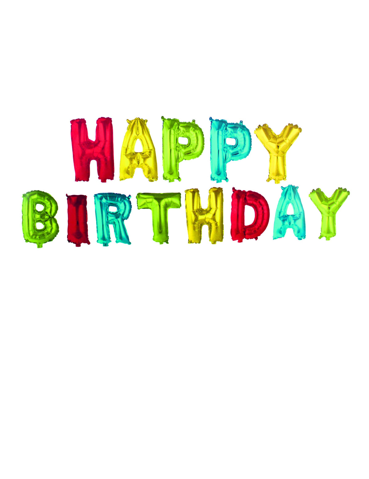 балони букви от алуминий Happy Birthday за рожден ден многоцветно