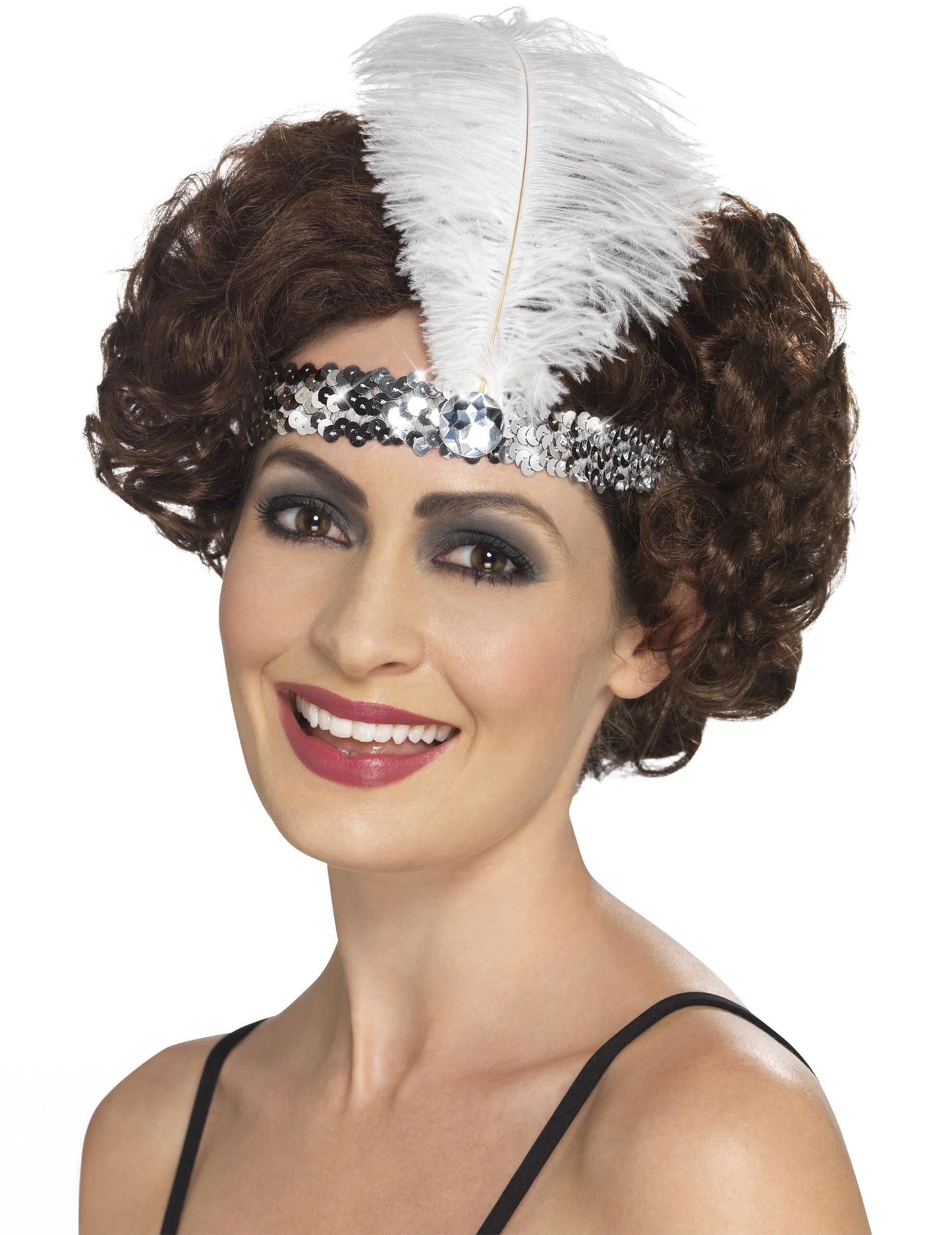 Чарлстън банер със пайети и женска женска женска перо