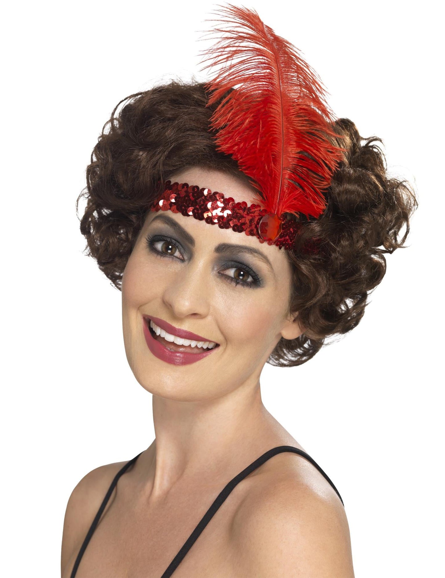 Чарлстън банер с пайети и червено женско перо