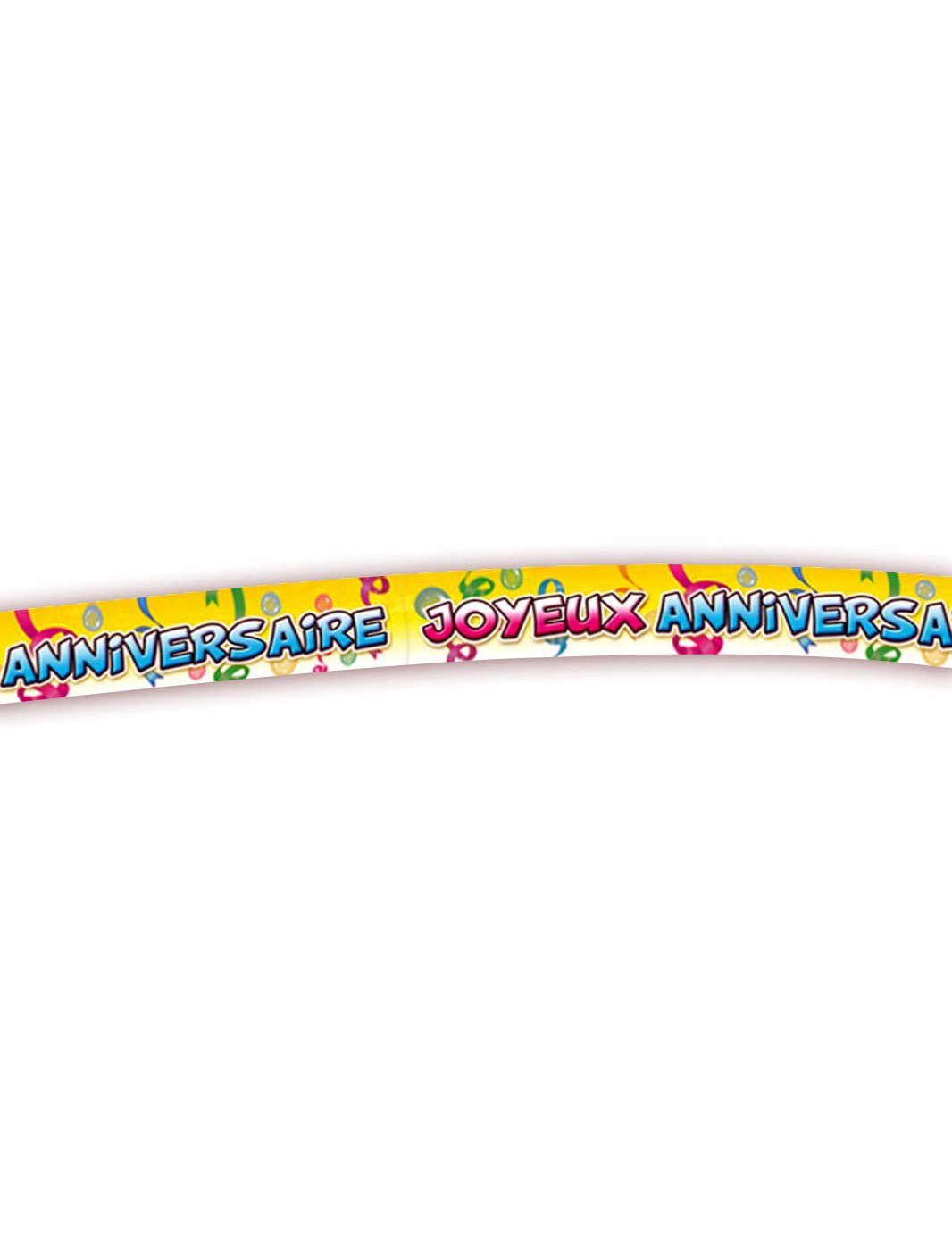 Знаме Честит Рожден Ден за жълто парти с балони и цветни серпентини