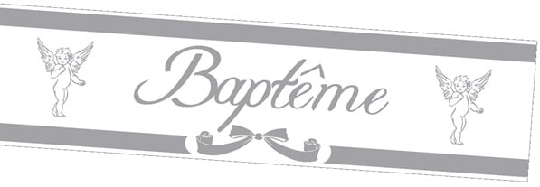 Сребърно знаме за кръщене с ангели 2,44 м