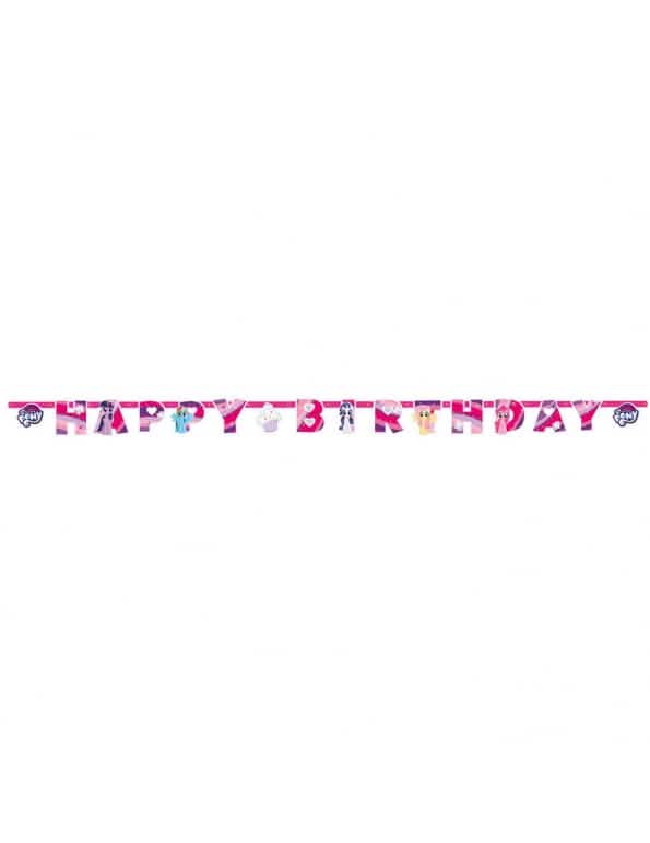 Гирлянда Happy Birthday My Little Pony за дете розов и виолетов