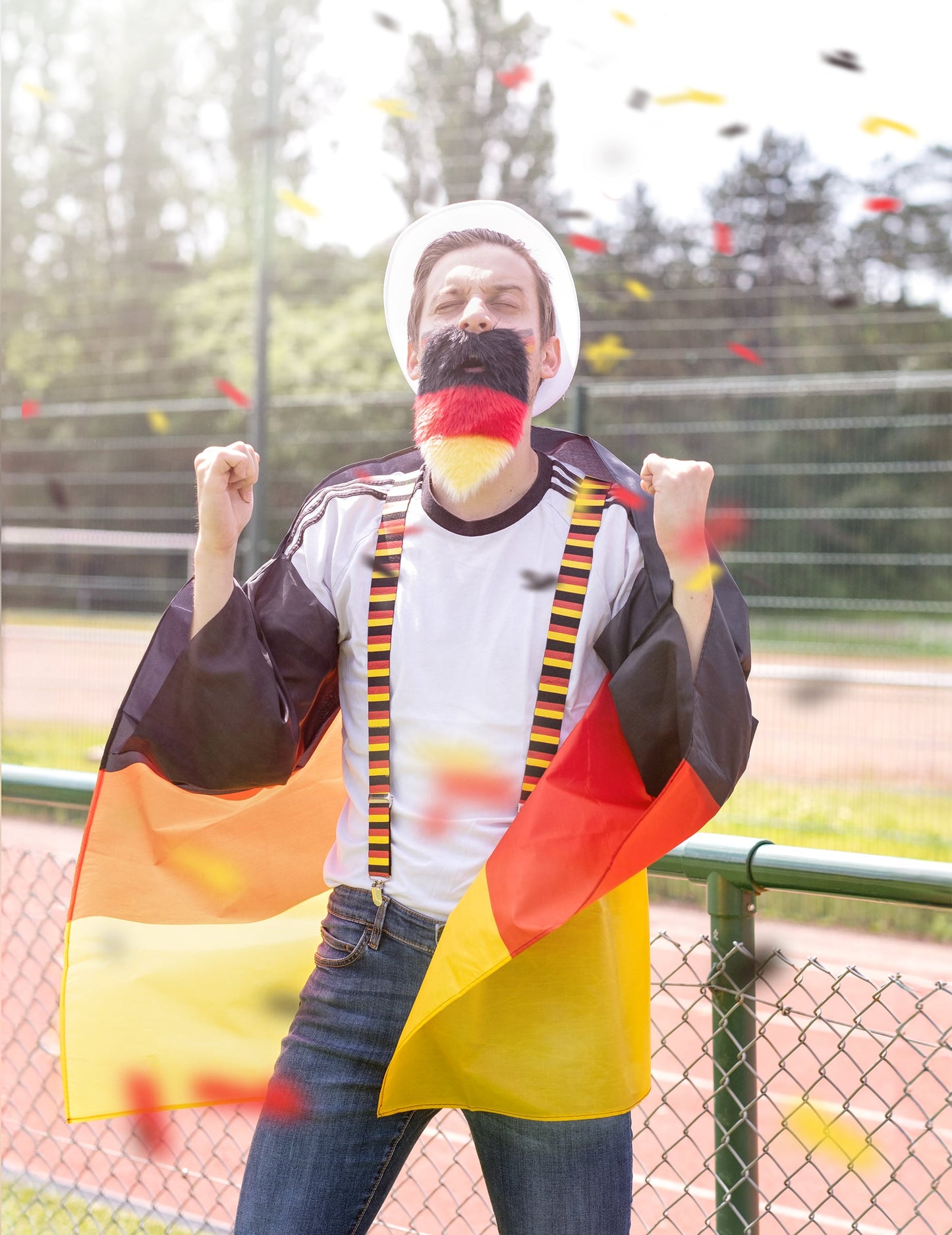 Barbe Allemagne pour adulte noir rouge jaune