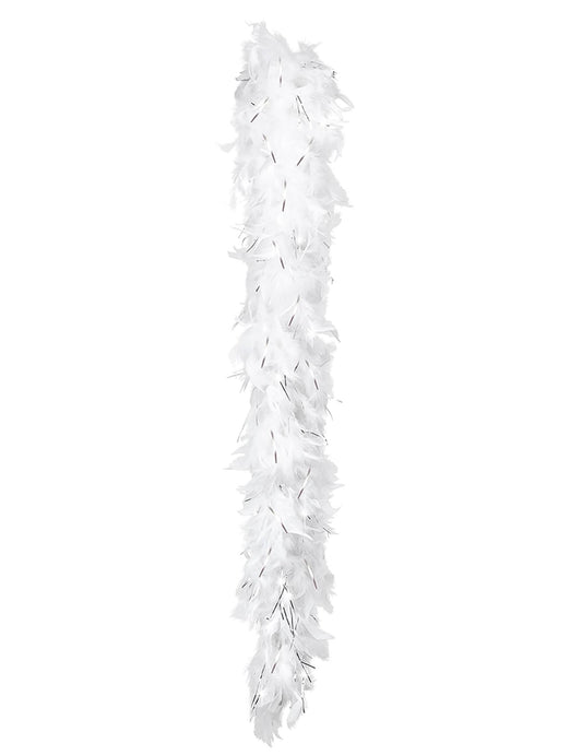 Vue d'ensemble du boa blanc et argenté pour femme