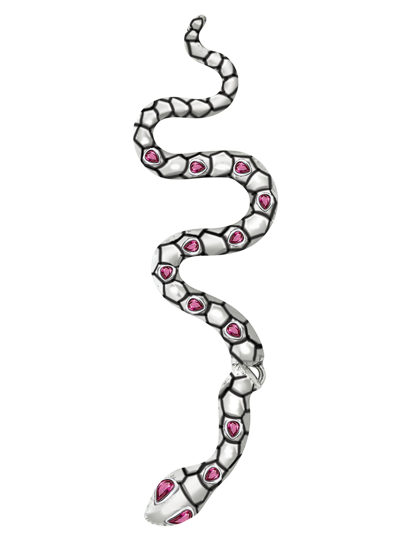 Сребърни обеци със змия