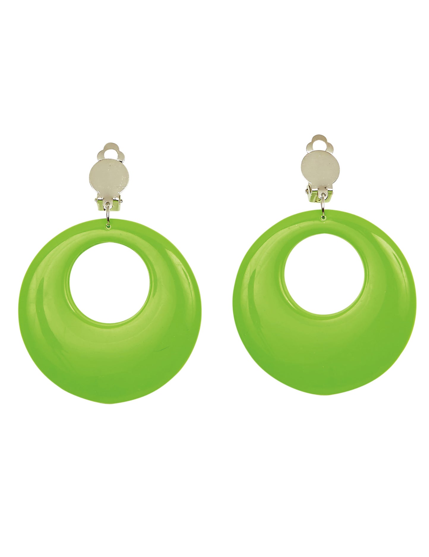 Флуоресцентни зелени обеци за възрастни