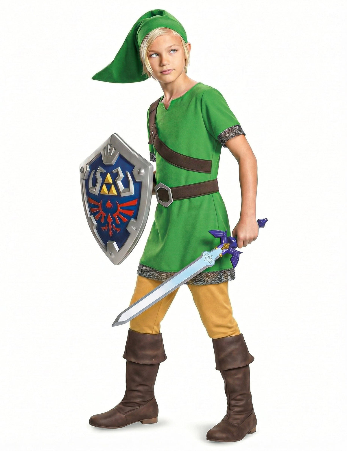 Общ преглед с костюм и меч на щита Link Zelda™ за дете