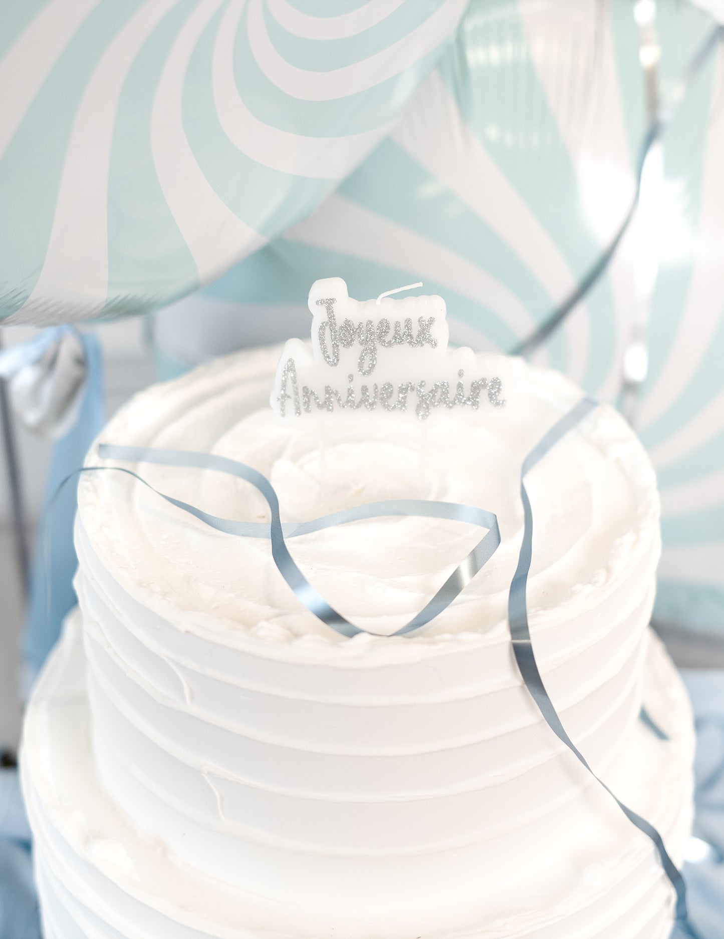 Свещ на щастлив сребърен рожден ден pabulée 8 x 5 cm копринен рожден ден