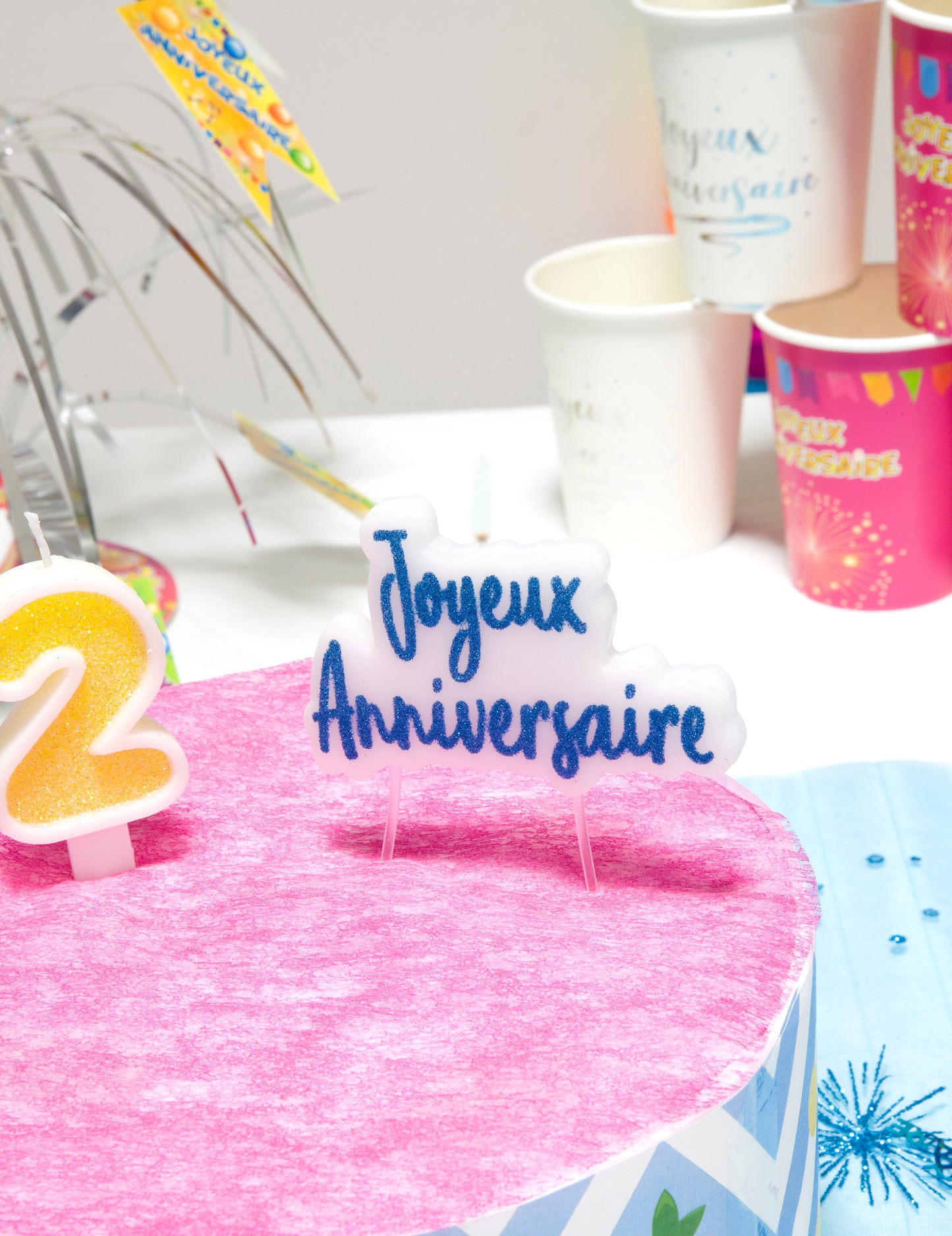 Свещ на пене честит рожден ден умение Turquoise 8 x 5 cm