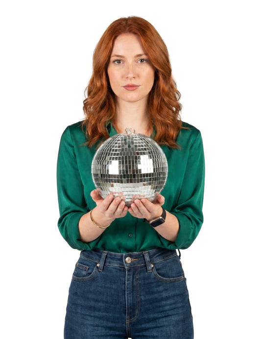 Сребриста диско топка - M 20cm