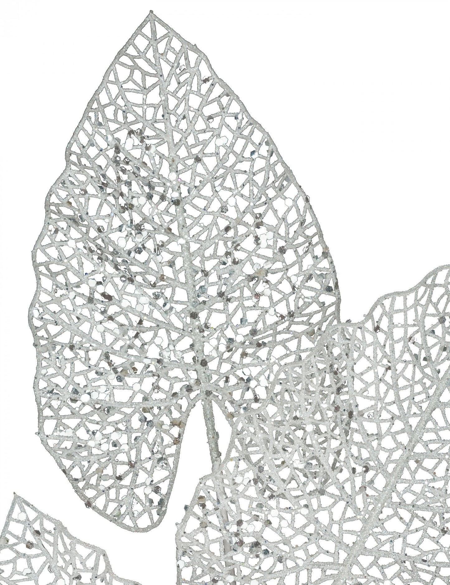 Декоративен клон 5 бели листа 80 cm