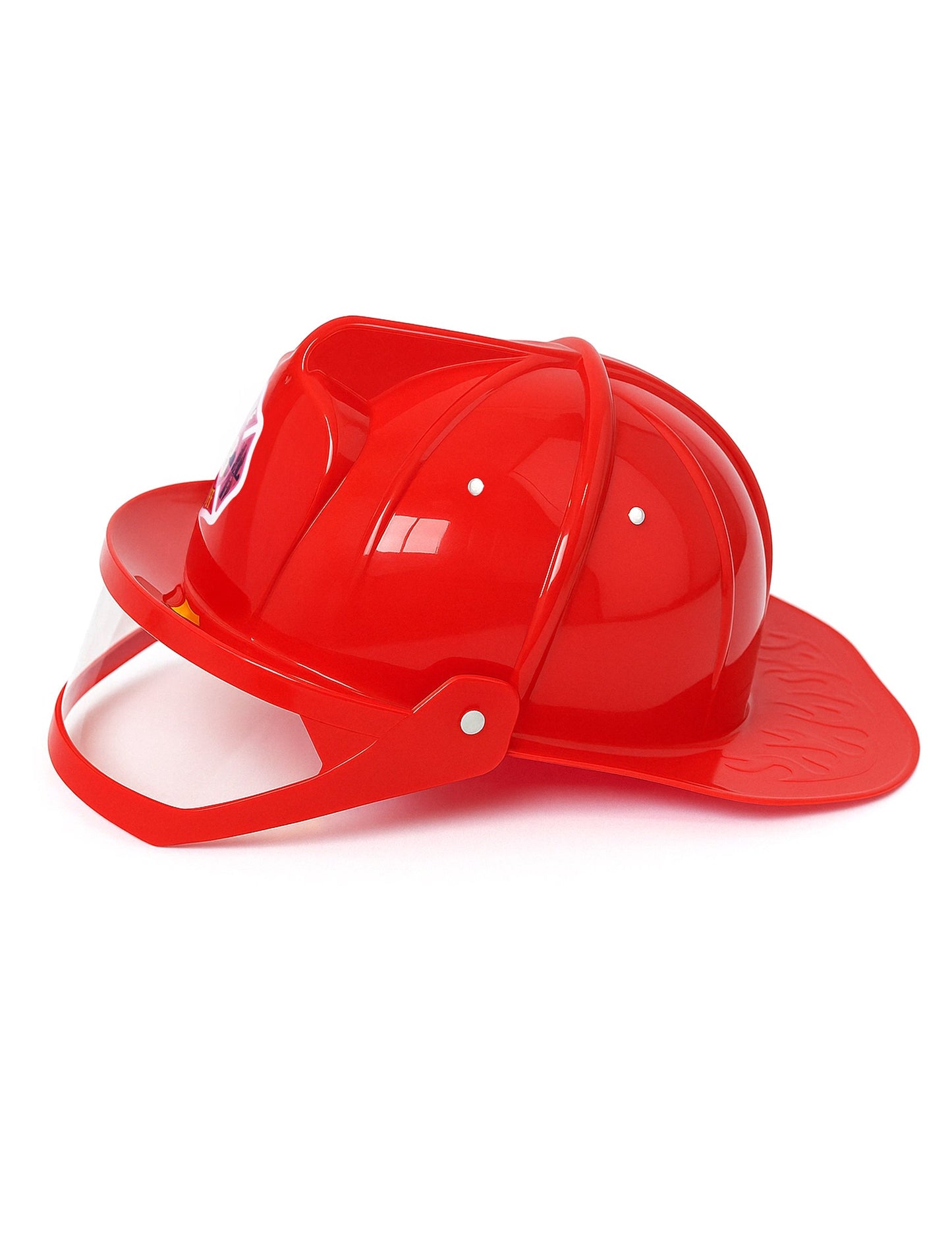 Червен шлем на пожарникар с детска козирка