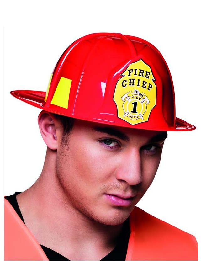 Червена пожарникарска каска за възрастни