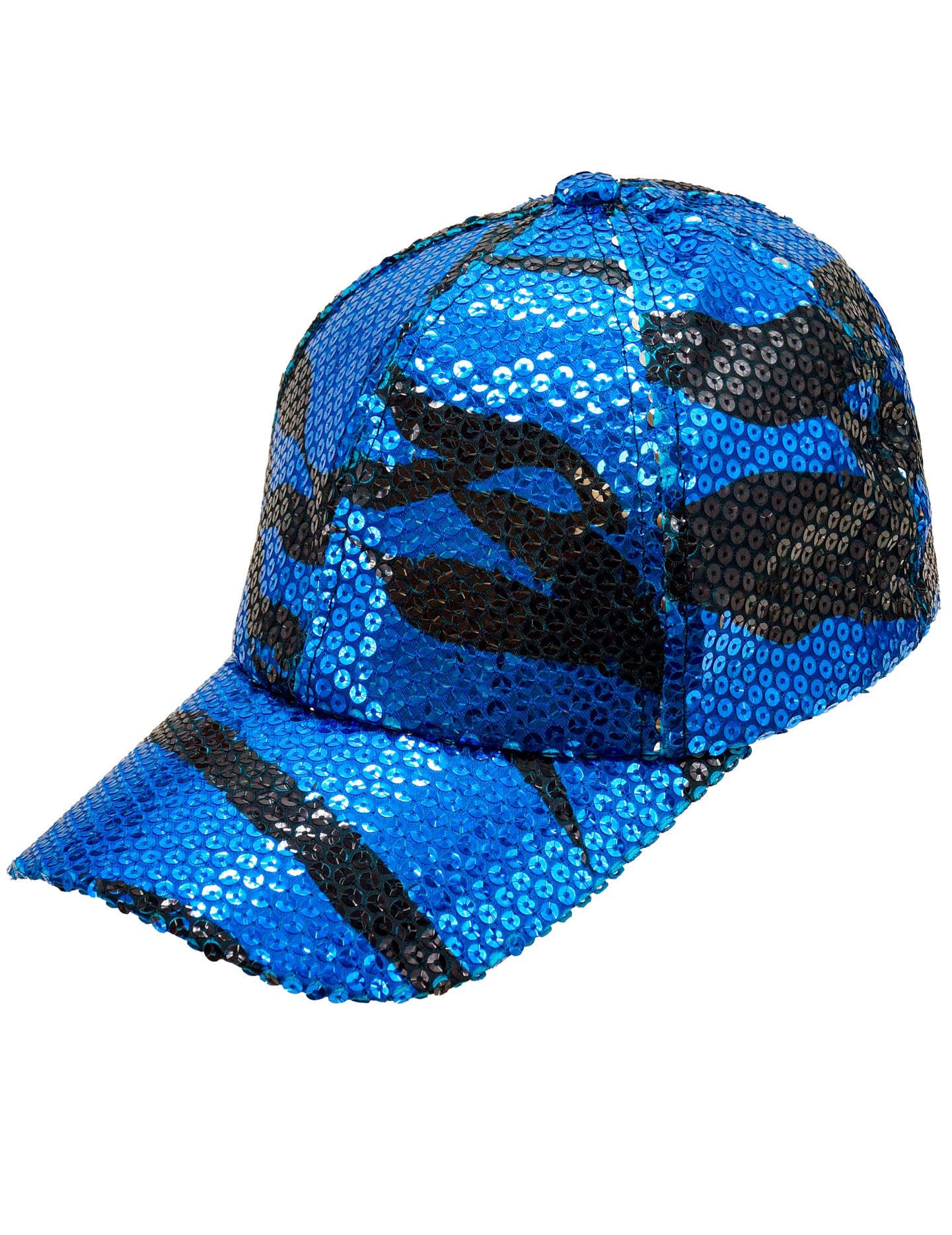 Casquette à sequins vague bleue adulte