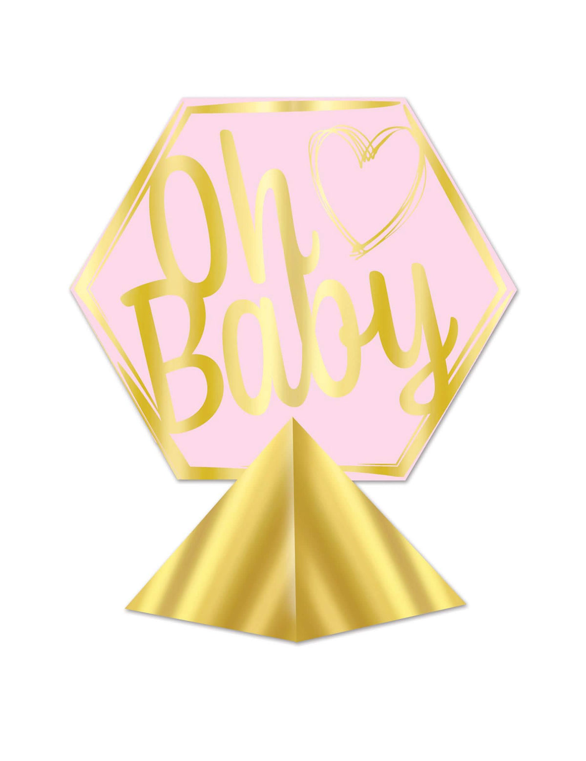 Център за маса Oh Baby за baby shower розов и златен