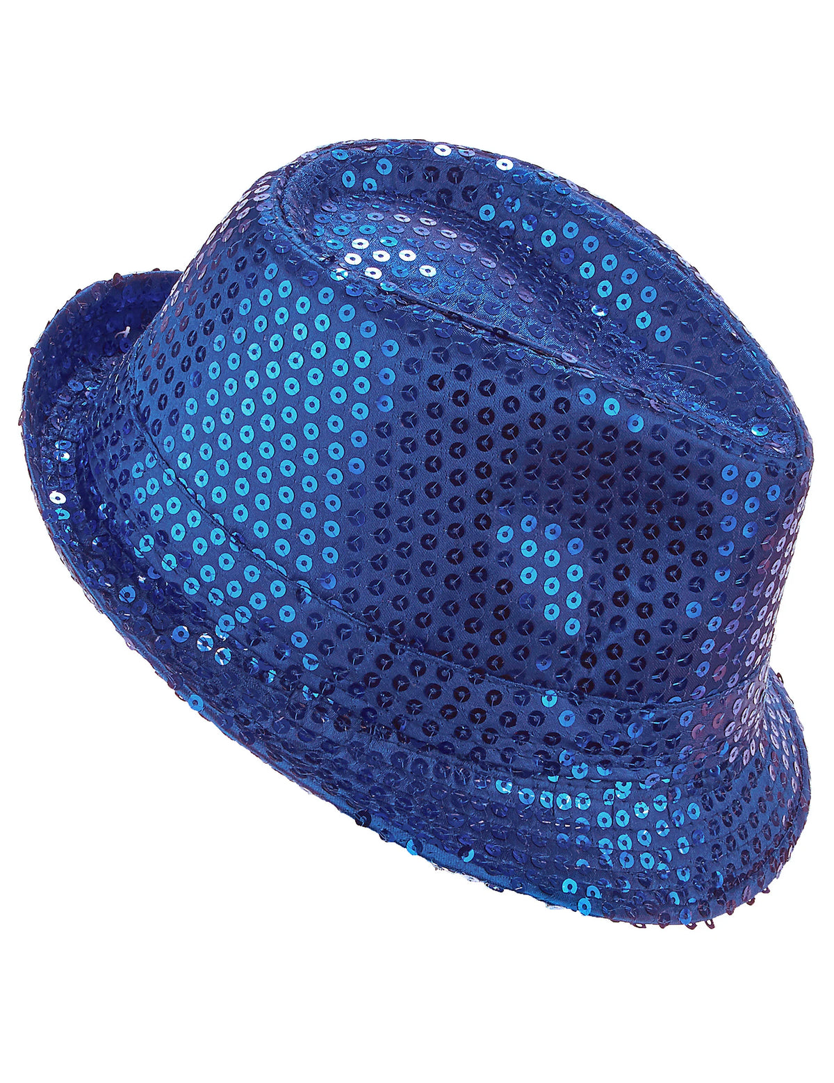 Chapeau borsalino à sequins bleu foncé adulte