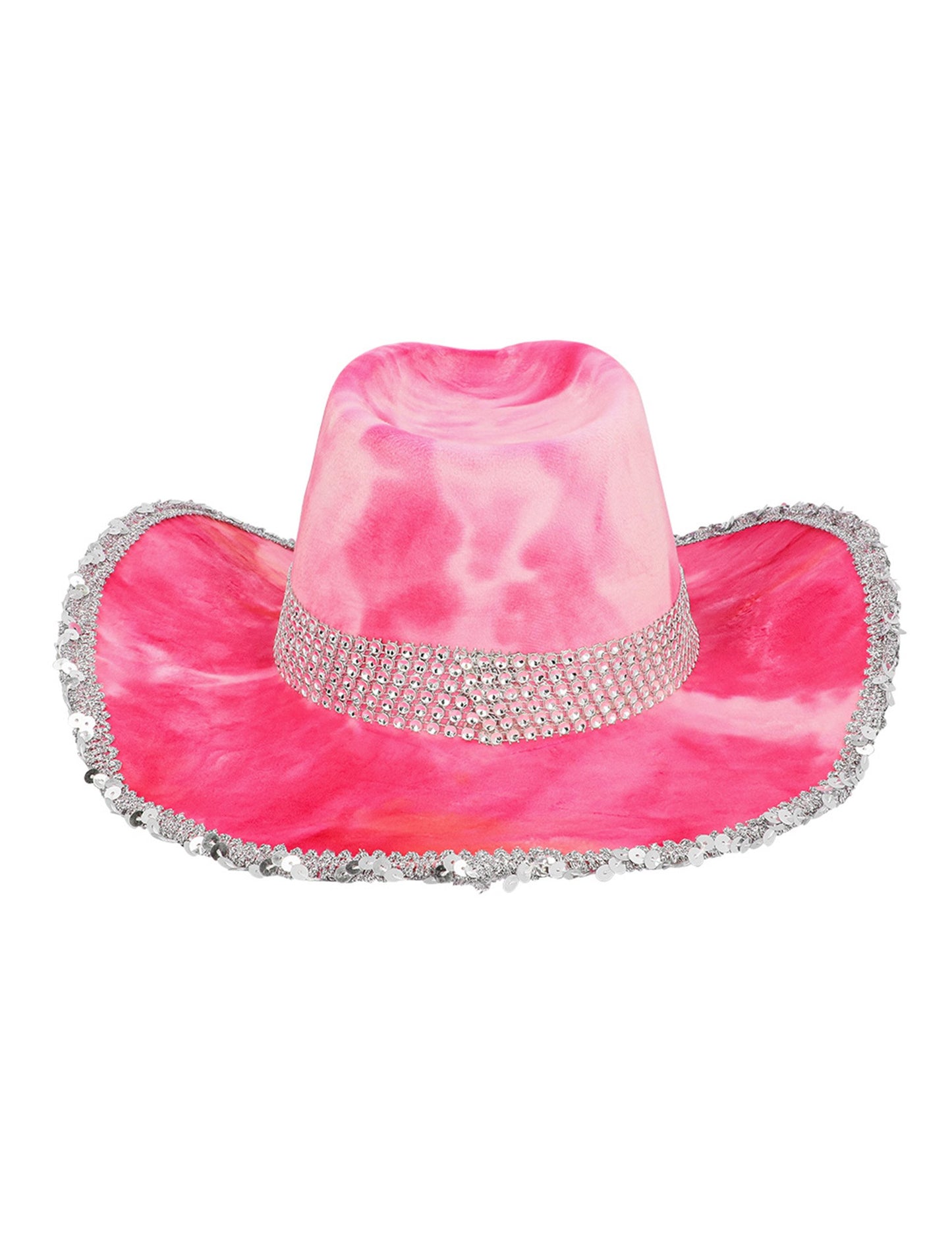 Розова каубойска шапка с тай-дай принт за възрастни