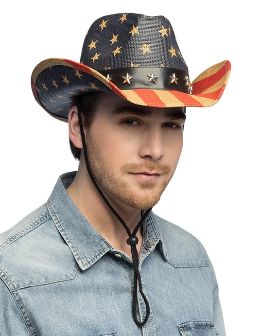 Vue de face du chapeau de cowboy USA