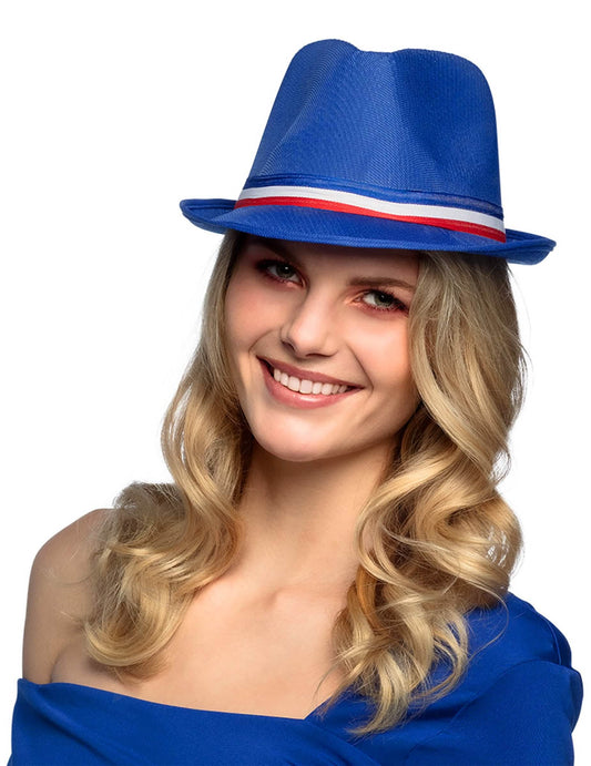 Vue de face du chapeau gangster supporter France