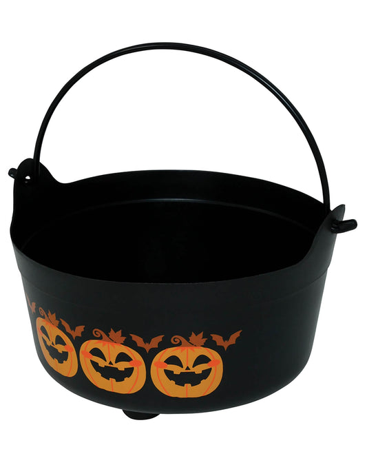 Vue de face du Chaudron citrouilles Halloween
