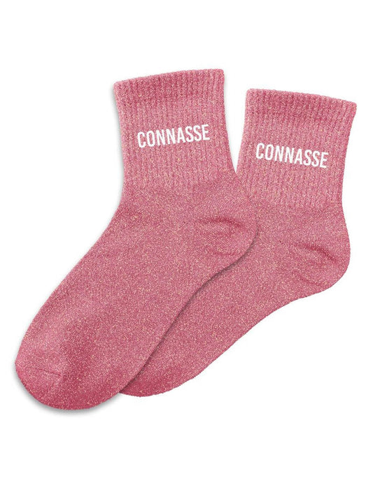 Vue d'ensemble de la paire de chaussettes à paillettes Connasse pour femme