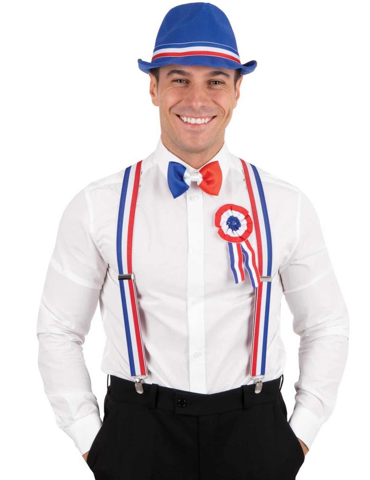 Mise en situation de la cocarde en tissu tricolore