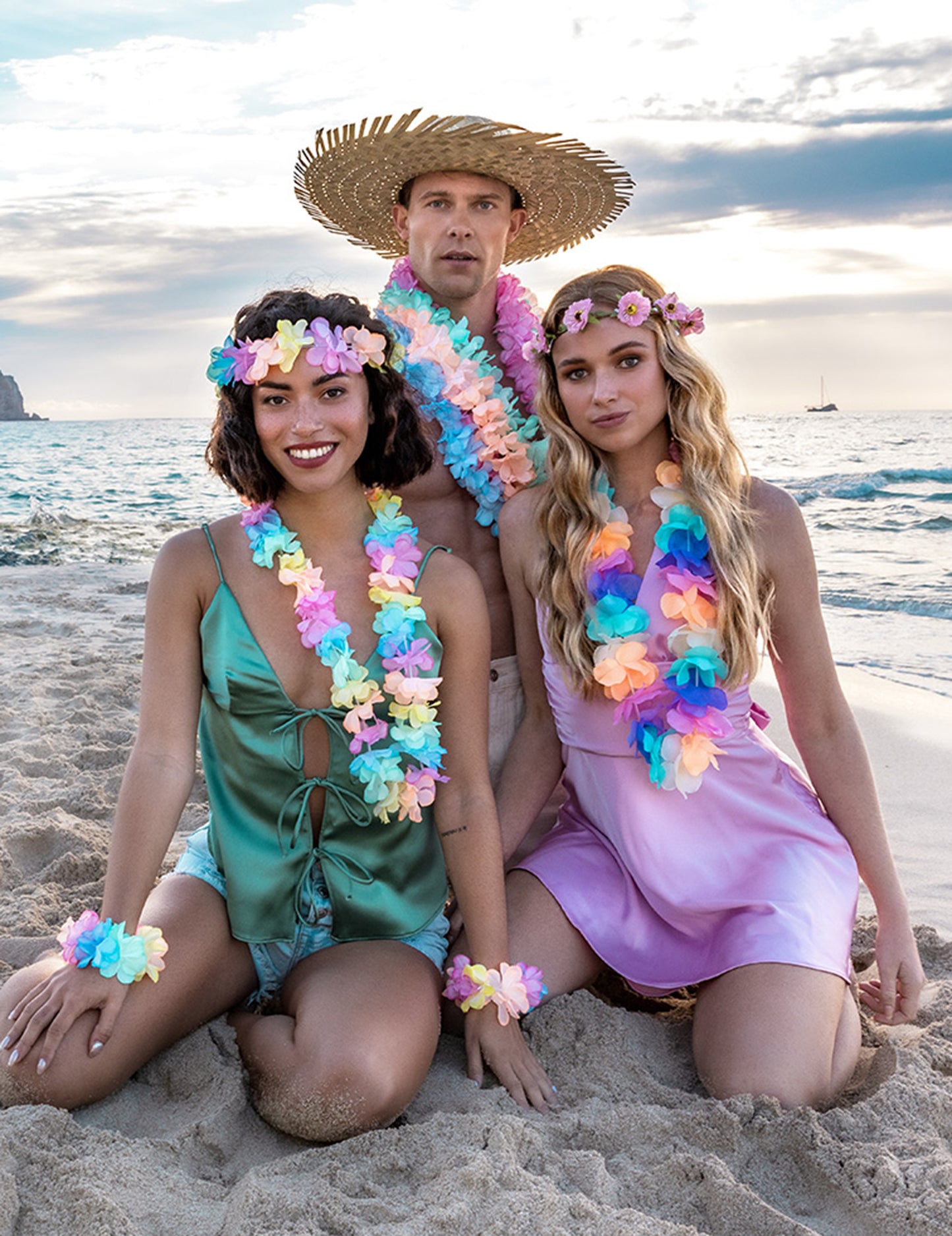 Колие за пастелни цветя на Хавай