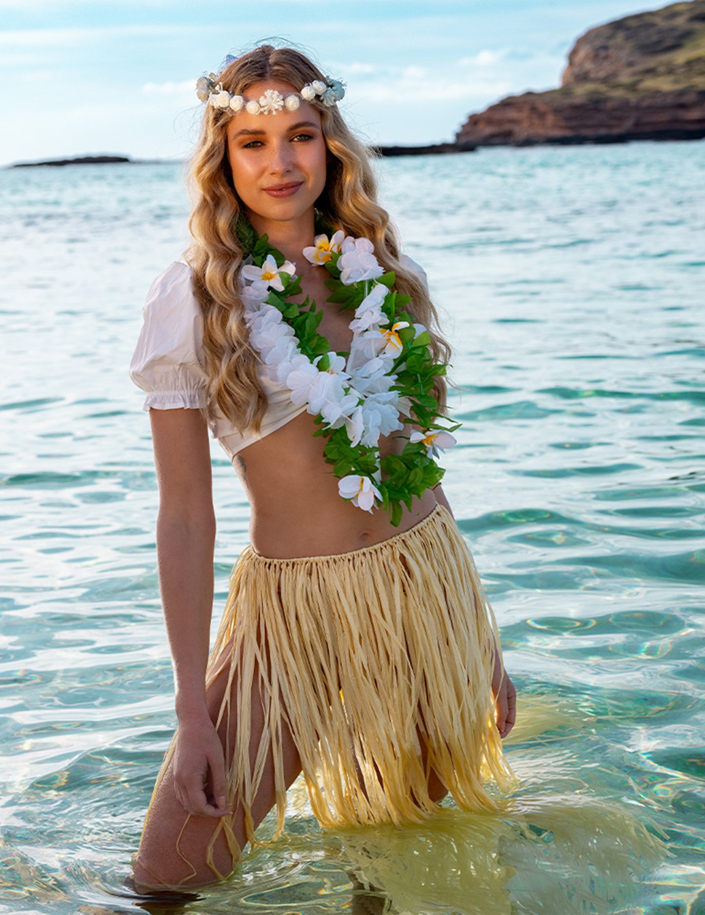 Колие за бели и възрастни бели цветя