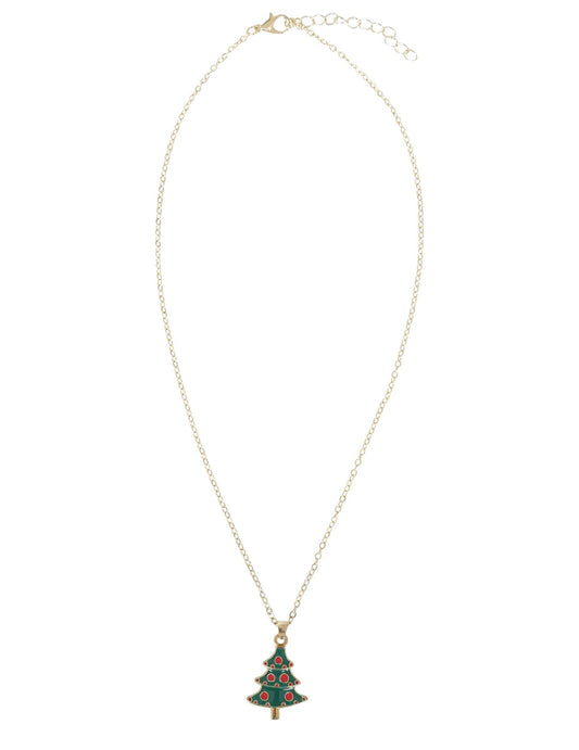 Vue à plat du collier métallique sapin de Noël
