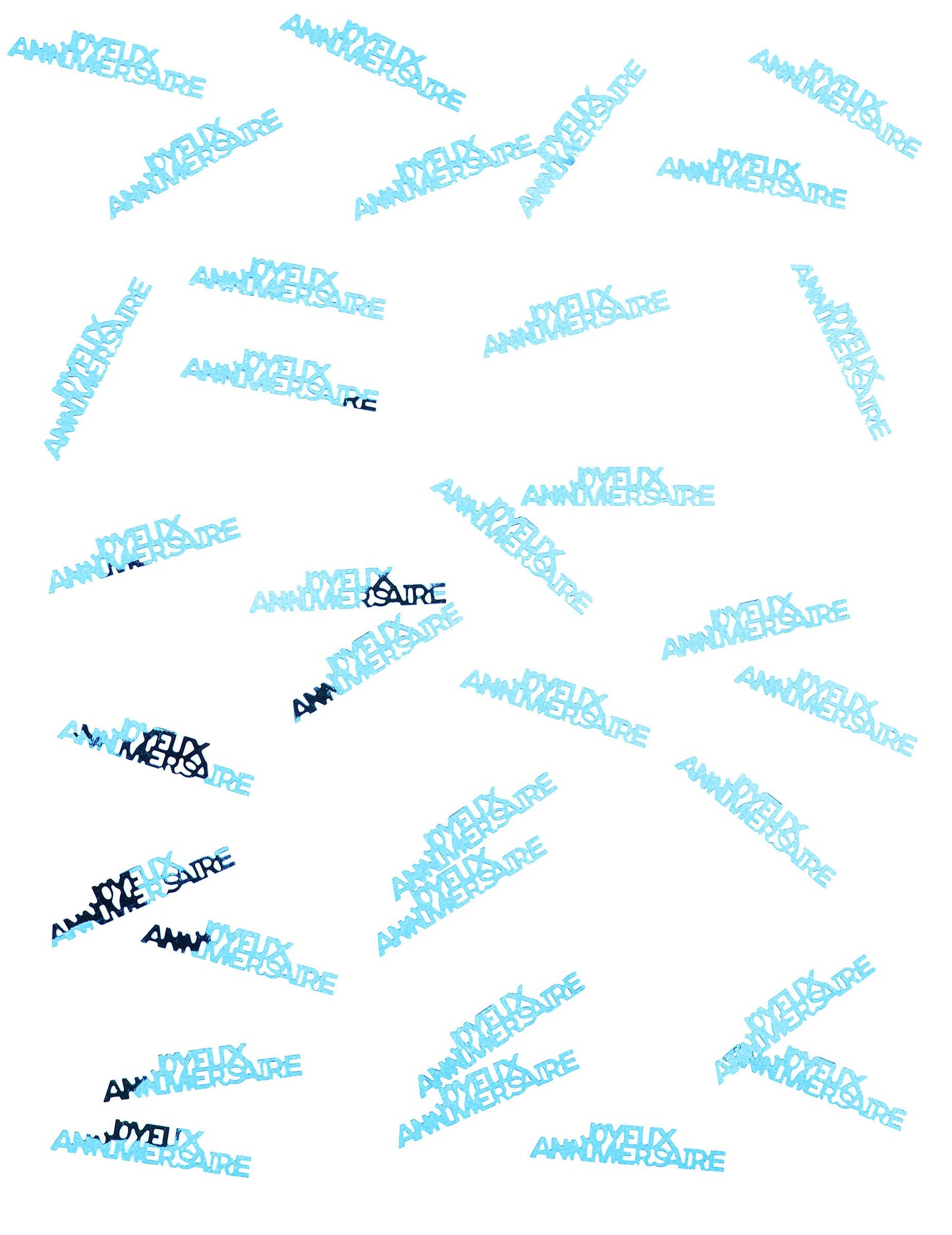 Тюркоазени дървени конфети за маса "Честит рожден ден" 15 гр., 5.5 cm