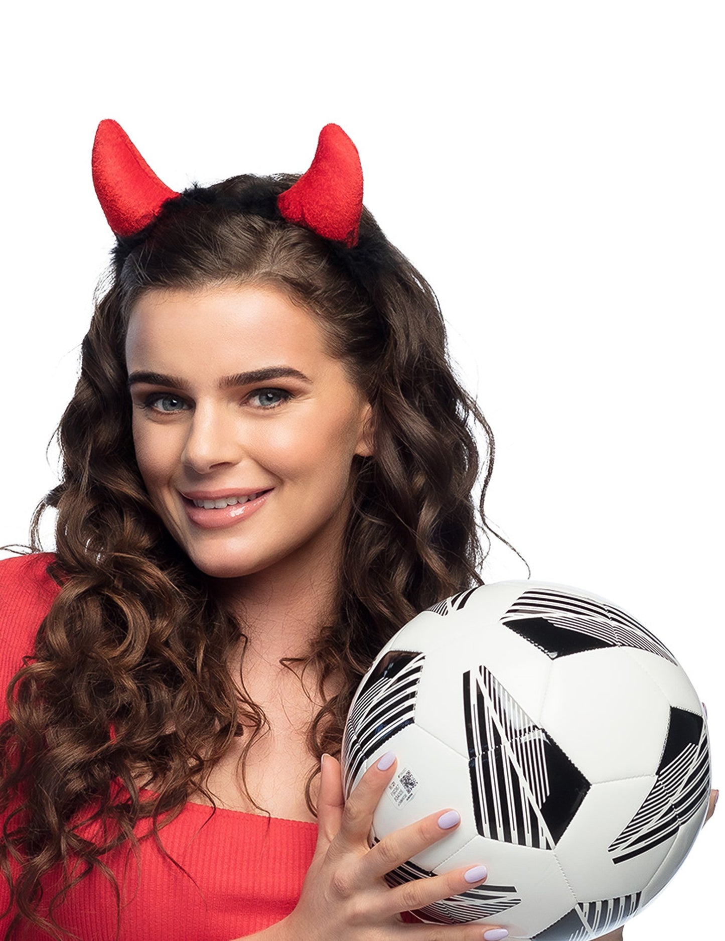 Червен дяволски рога с възрастен черна козина вал