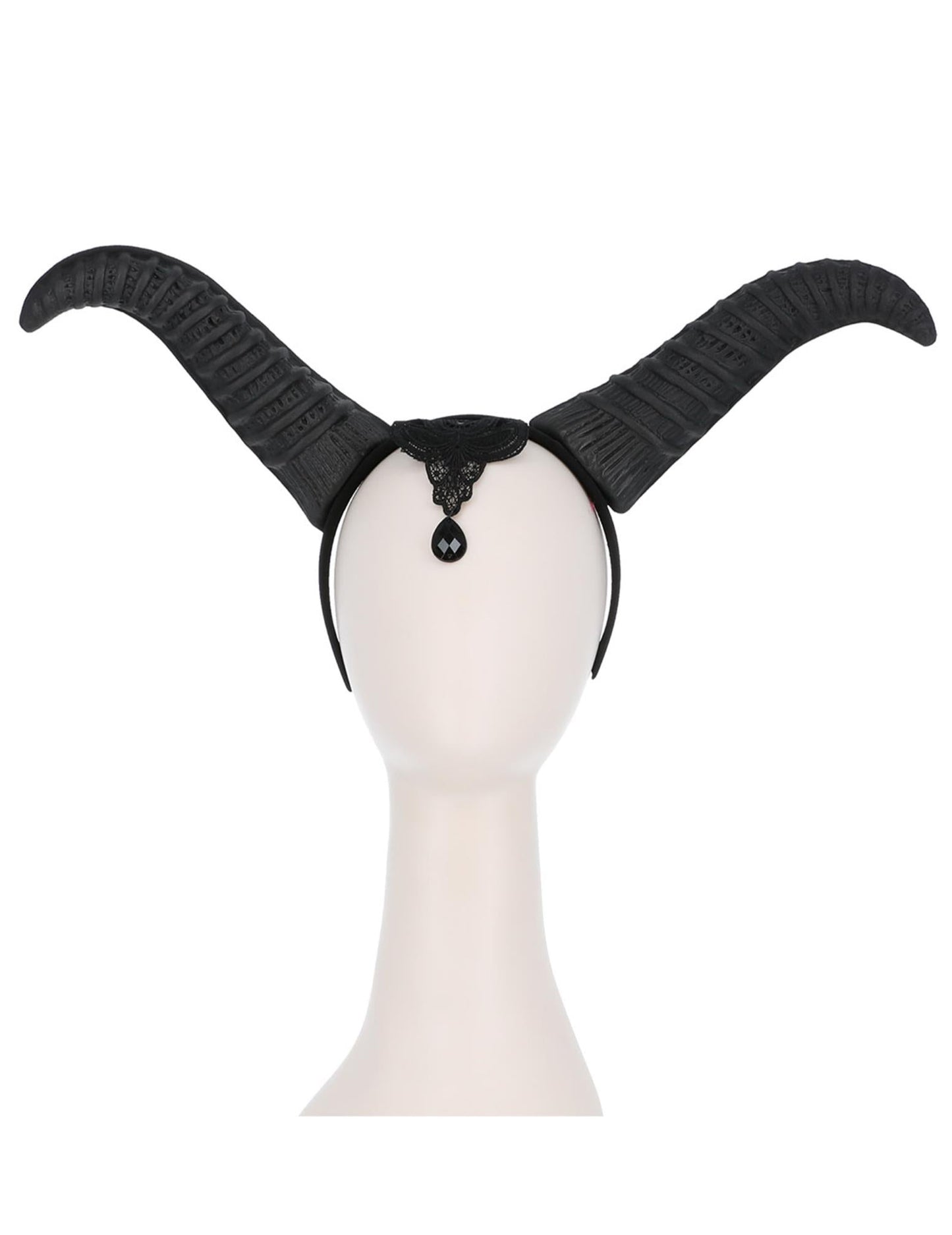 Vue de face des cornes reine démoniaque pour femme Halloween