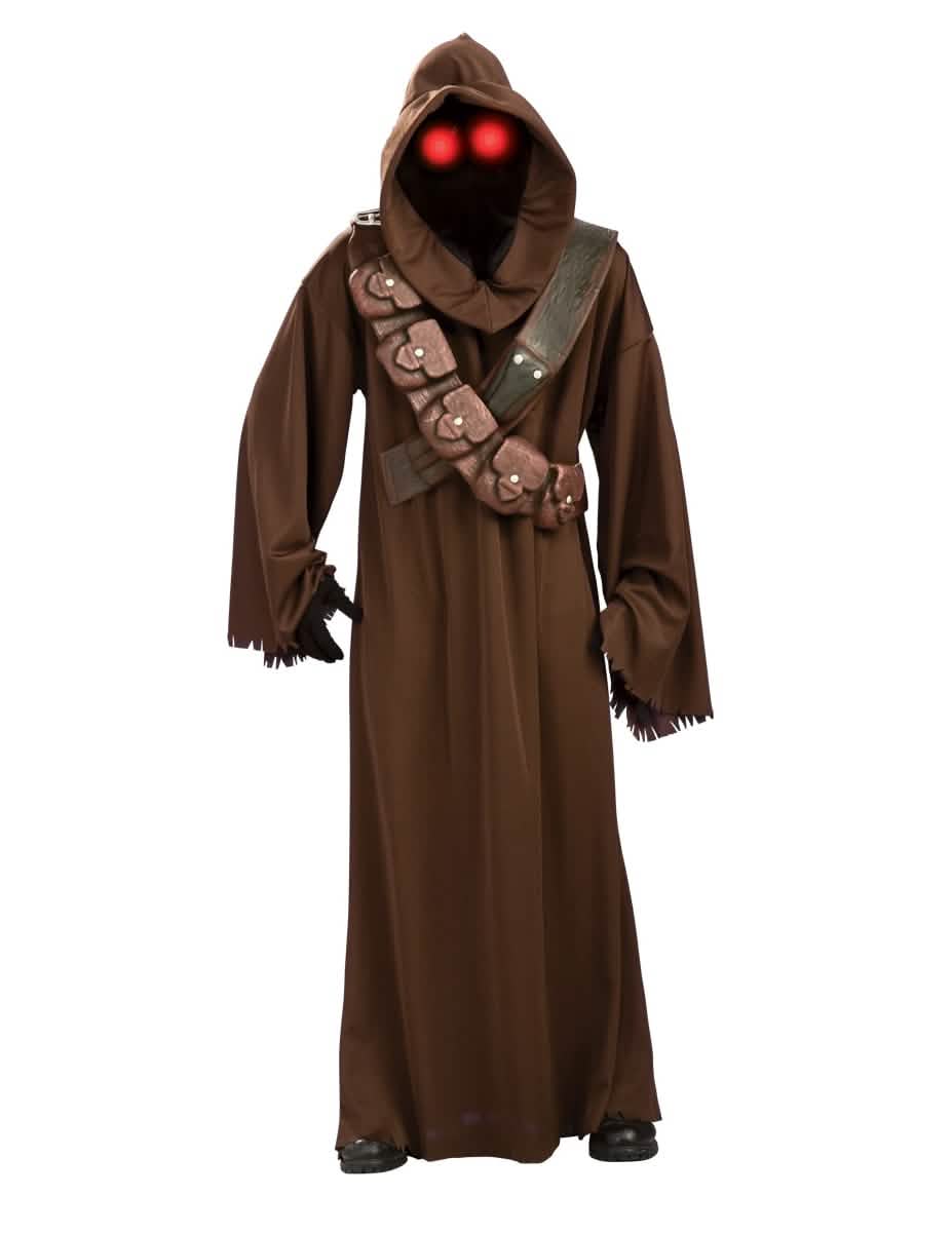Луксозен костюм Jawa™ за възрастен кафяв с светещи червени очи и патрондаши