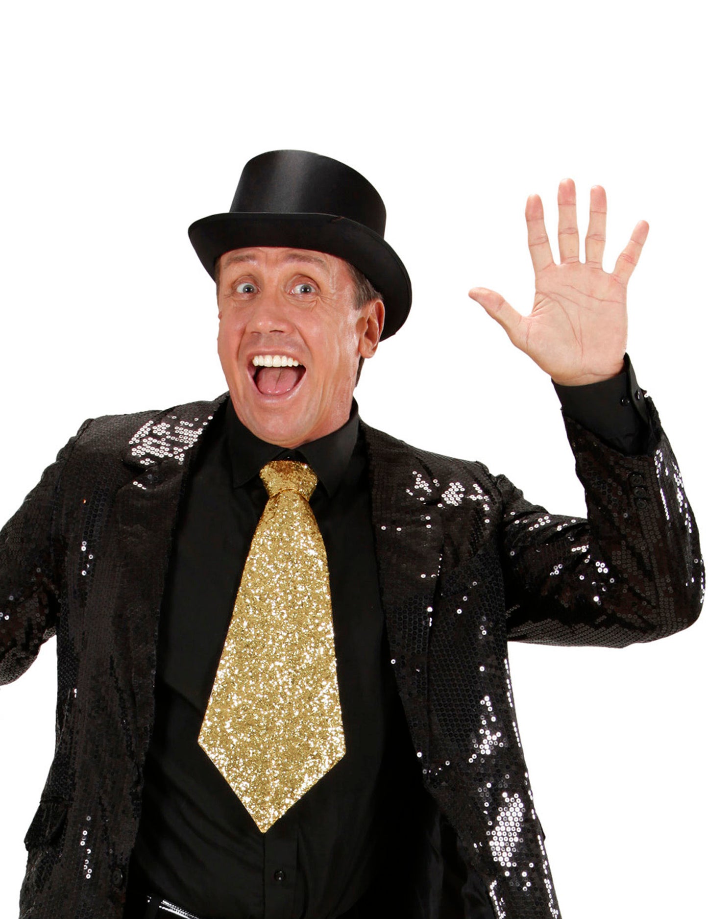 Златна вратовръзка с блясък за възрастни