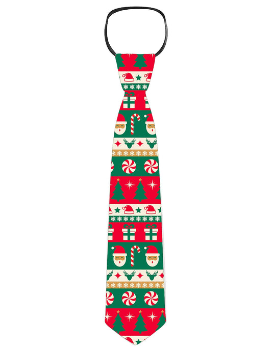 Détail du système d'attache élastique de la cravate de Noël