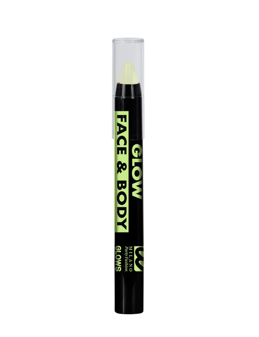 Vue du tube fermé du crayon maquillage phosphorescent pour visage et corps