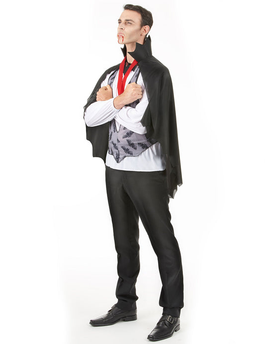 Vue de profil du déguisement Dracula Halloween pour homme